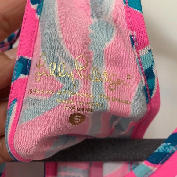 Lilly Pulitzer pink elephant print sleeveless top - Picture 6 of 8